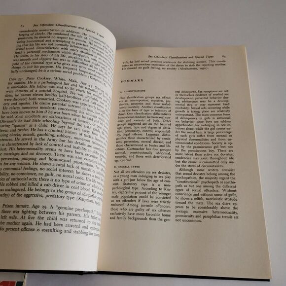 1962 The Sexual Offender and His Offenses by Benjamin Karpman Vintage Psychiatry - Picture 7 of 8